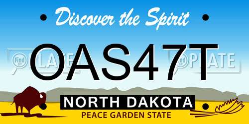 OAS47T North Dakota License Plate