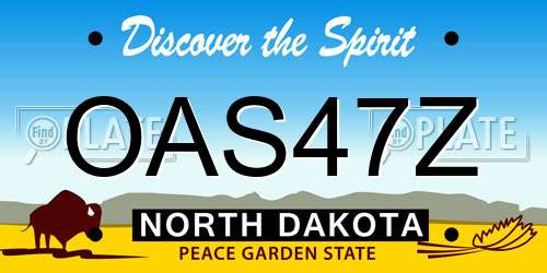 OAS47Z North Dakota License Plate