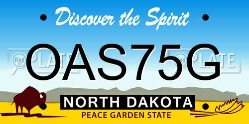 OAS75G North Dakota License Plate