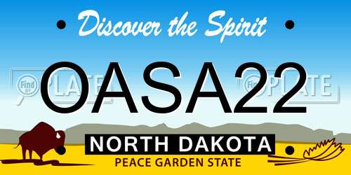 OASA22 North Dakota License Plate