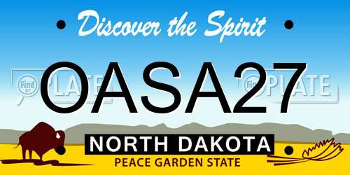 OASA27 North Dakota License Plate