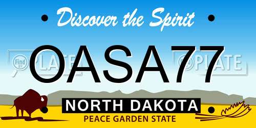 OASA77 North Dakota License Plate