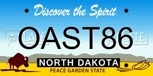 OAST86 North Dakota License Plate