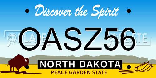 OASZ56 North Dakota License Plate