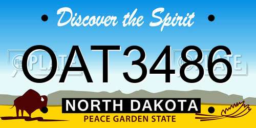 OAT3486 North Dakota License Plate