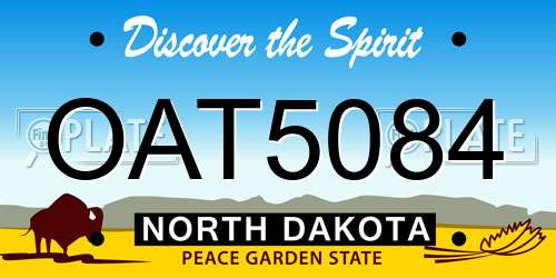 OAT5084 North Dakota License Plate