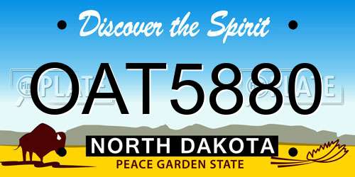 OAT5880 North Dakota License Plate