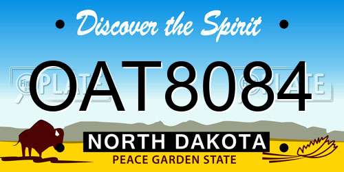 OAT8084 North Dakota License Plate