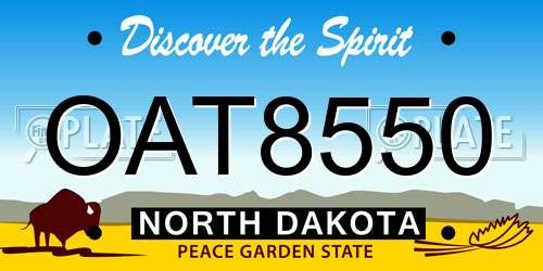OAT8550 North Dakota License Plate