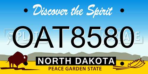 OAT8580 North Dakota License Plate