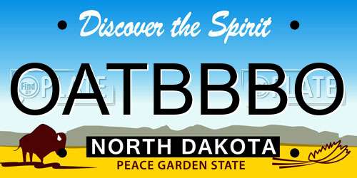 OATBBBO North Dakota License Plate