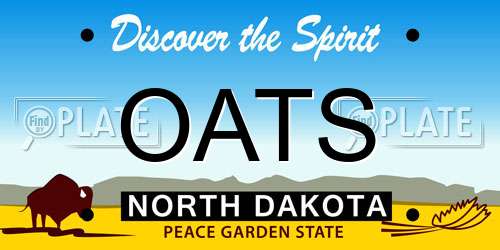 OATS North Dakota License Plate
