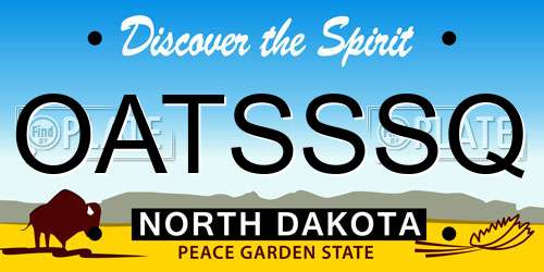 OATSSSQ North Dakota License Plate