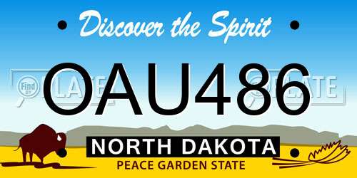 OAU486 North Dakota License Plate