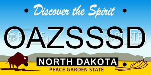 OAZSSSD North Dakota License Plate