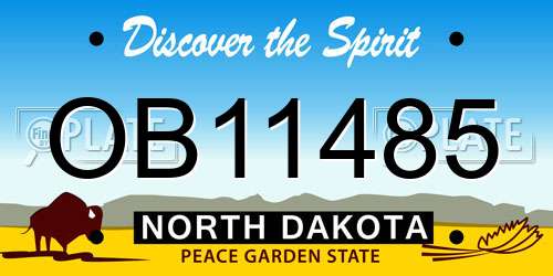 OB11485 North Dakota License Plate