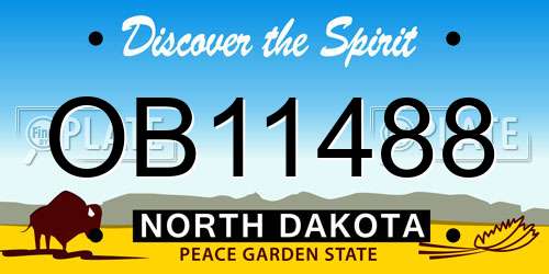 OB11488 North Dakota License Plate