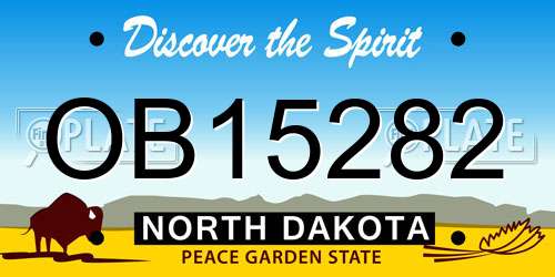 OB15282 North Dakota License Plate