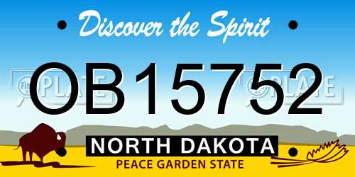 OB15752 North Dakota License Plate