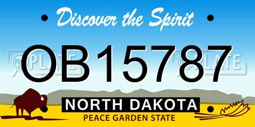 OB15787 North Dakota License Plate