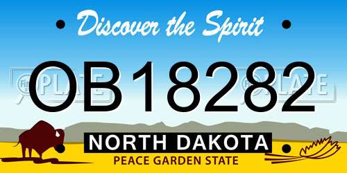 OB18282 North Dakota License Plate