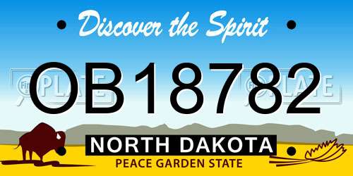 OB18782 North Dakota License Plate