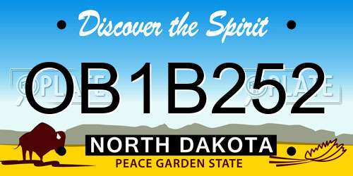 OB1B252 North Dakota License Plate