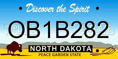 OB1B282 North Dakota License Plate
