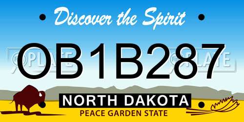 OB1B287 North Dakota License Plate
