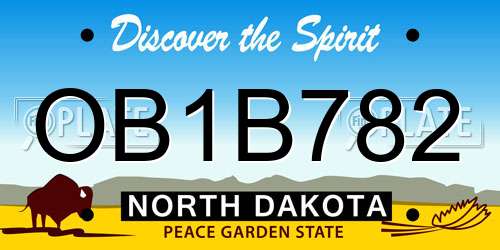 OB1B782 North Dakota License Plate