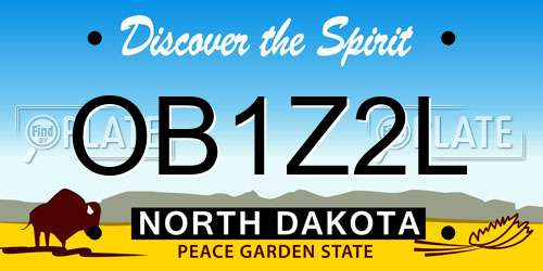 OB1Z2L North Dakota License Plate