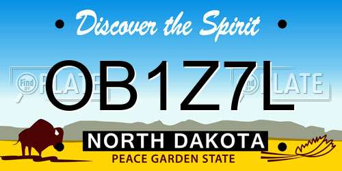 OB1Z7L North Dakota License Plate
