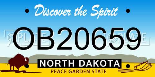 OB20659 North Dakota License Plate