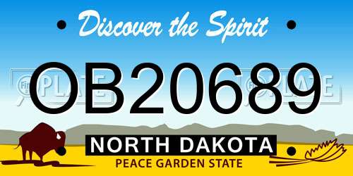 OB20689 North Dakota License Plate