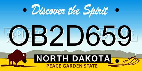 OB2D659 North Dakota License Plate