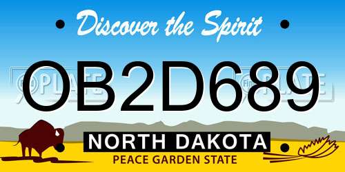 OB2D689 North Dakota License Plate