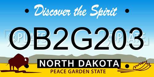 OB2G203 North Dakota License Plate
