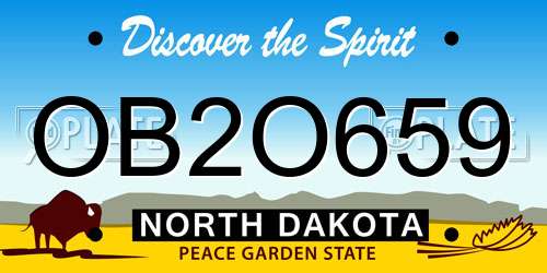 OB2O659 North Dakota License Plate