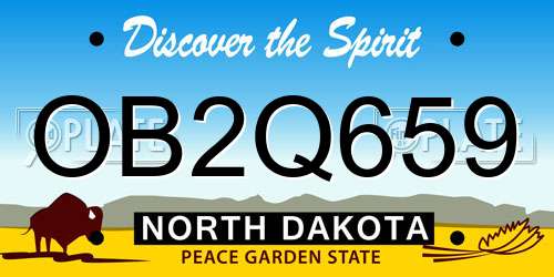 OB2Q659 North Dakota License Plate