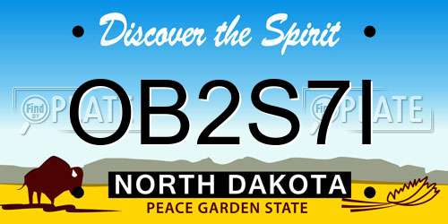 OB2S7I North Dakota License Plate