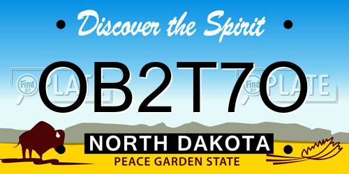 OB2T7O North Dakota License Plate