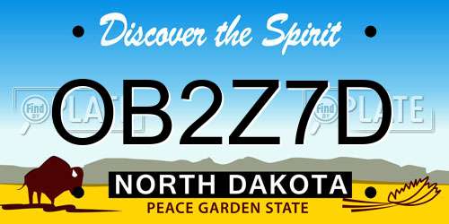 OB2Z7D North Dakota License Plate