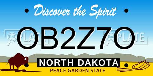 OB2Z7O North Dakota License Plate
