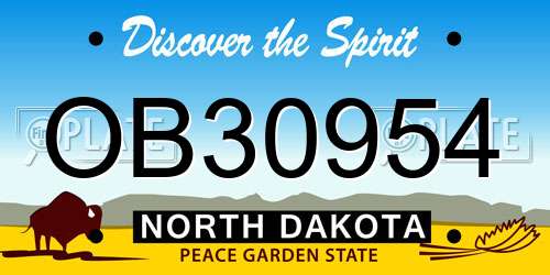 OB30954 North Dakota License Plate
