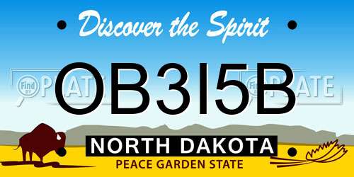 OB3I5B North Dakota License Plate