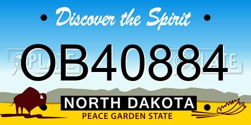 OB40884 North Dakota License Plate