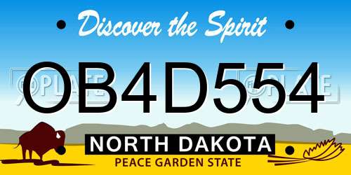 OB4D554 North Dakota License Plate