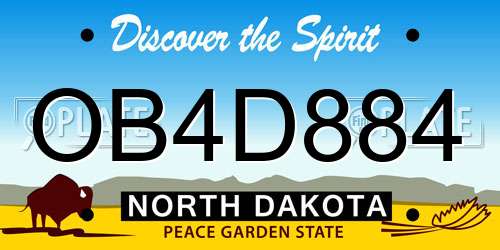 OB4D884 North Dakota License Plate