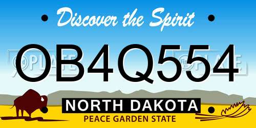 OB4Q554 North Dakota License Plate