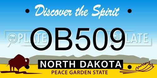 OB509 North Dakota License Plate